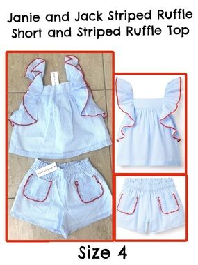 Janie and Jack Striped Ruffle Short and Striped Ruffle Top